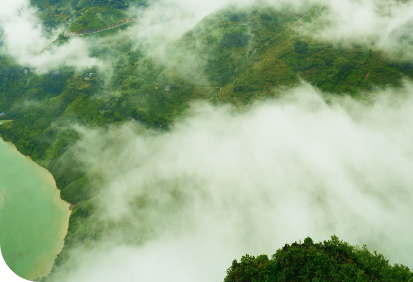 Clouds drifting over Ha Giang mountains